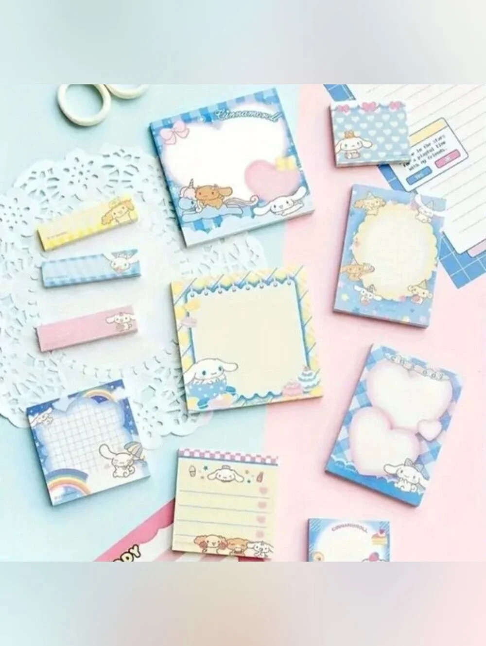 Cinnamoroll Kawaii Sticky Notes Notepad Stationery Set  NEW